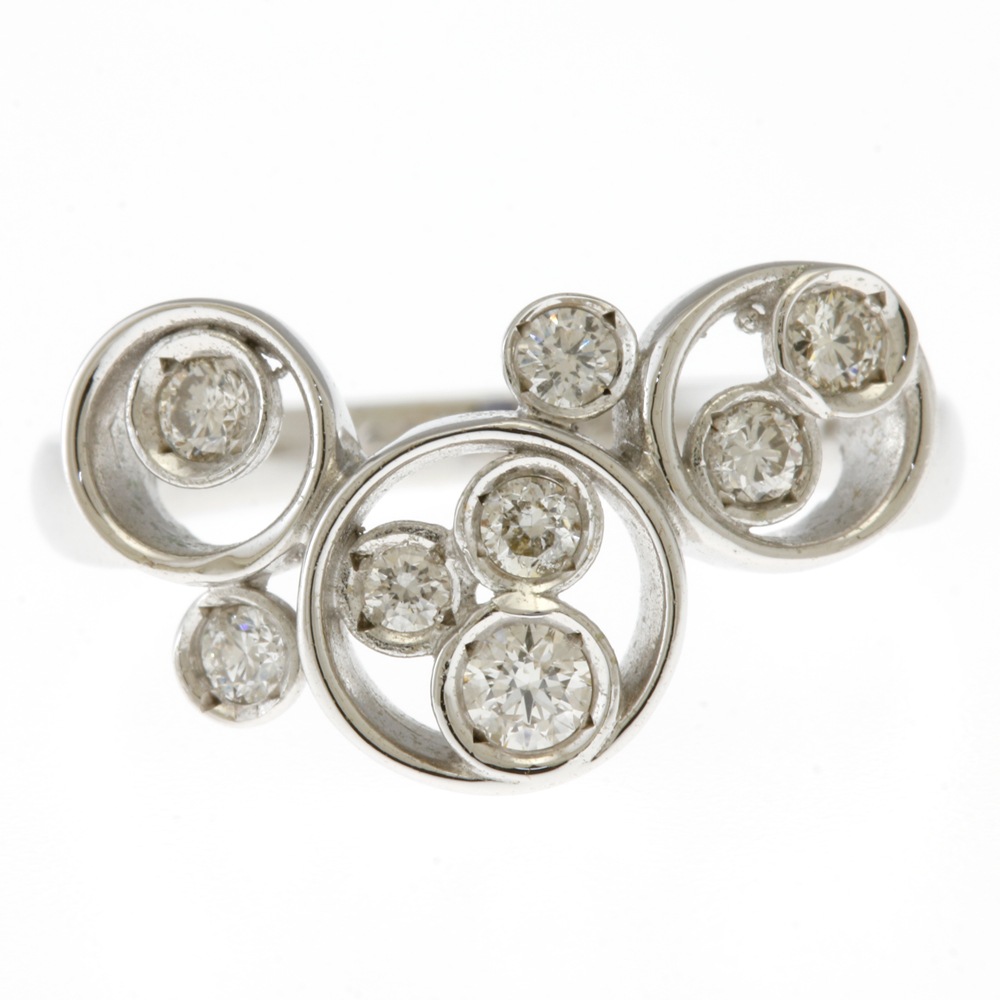 リング 指輪 12号 18金 K18ホワイトゴールド ダイヤモンド 中古 美品 リング 指輪 12号 18金 K18ホワイトゴールド ダイヤモンド 中古 美品