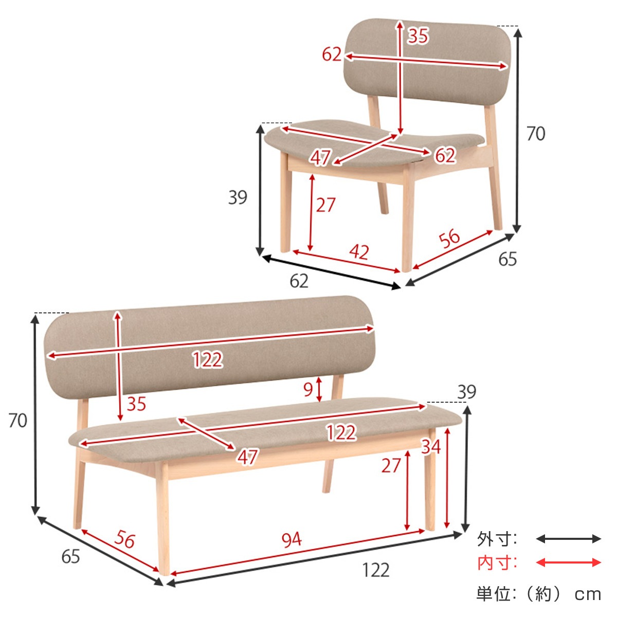 ダイニングテーブルセット 4人掛け ベンチ チェア 4点セット ダイニング セット テーブル 高さ 65cm ロータイプ ダイニングベンチ 椅子 木製 食卓 長方形 木目調 天然木 北欧風
