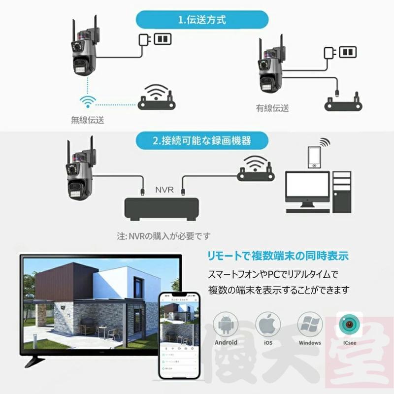 防犯カメラ 家庭用 屋外 wifi 広角 動作検知 スマホ IP66 モーショントラッキング パンチルト 録画機能 防水防塵 音声通話 高性能 見守りカメラ 屋外カメラ