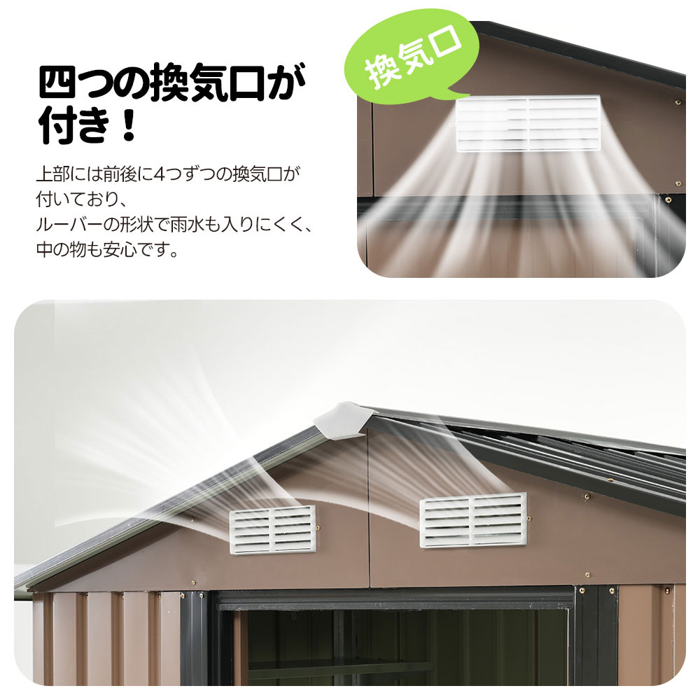 【可動棚なし】物置 屋外 スチール 倉庫 戸外収納庫 幅184*奥行き132*高196cm 物置き おしゃれ 大型 収納庫 屋外物置 防さび ベランダ 防水 ドア 引戸 スチール物置 屋外収納 ロック