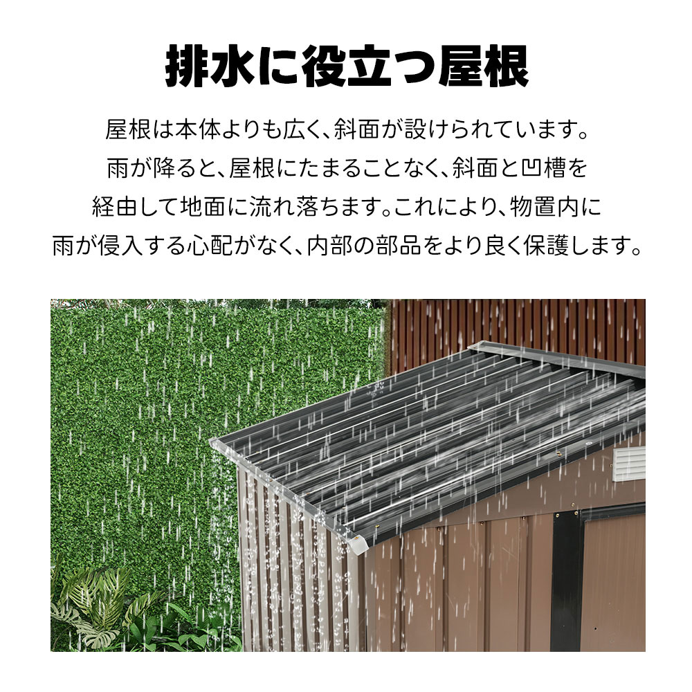 【可動棚なし】物置 屋外 スチール 倉庫 戸外収納庫 幅184*奥行き132*高196cm 物置き おしゃれ 大型 収納庫 屋外物置 防さび ベランダ 防水 ドア 引戸 スチール物置 屋外収納 ロック