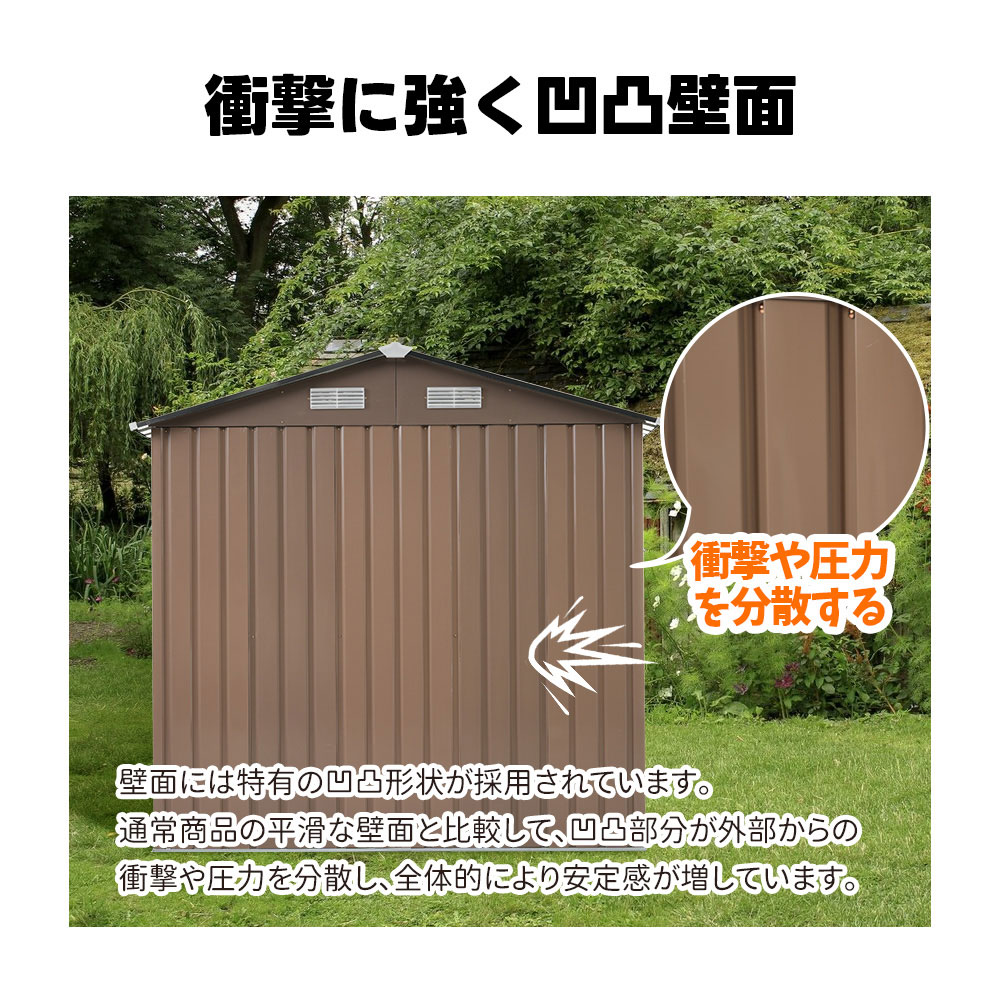 【可動棚なし】物置 屋外 スチール 倉庫 戸外収納庫 幅184*奥行き132*高196cm 物置き おしゃれ 大型 収納庫 屋外物置 防さび ベランダ 防水 ドア 引戸 スチール物置 屋外収納 ロック