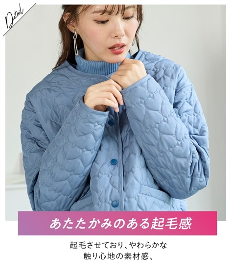 ジャンパー・ブルゾン 大きいサイズ 中綿ハートキルティングジャケット はっ水