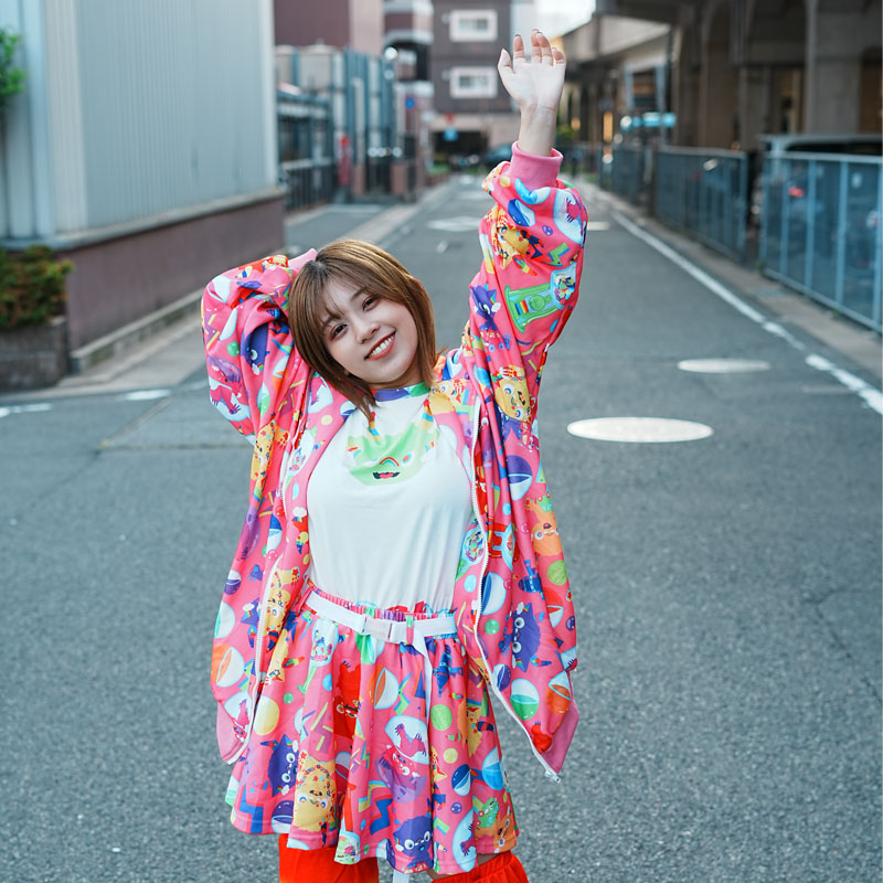 ACDC RAG カプセルモンスター ZIPパーカー 原宿系 デコラ ポップ 大きいサイズ ユニセックス