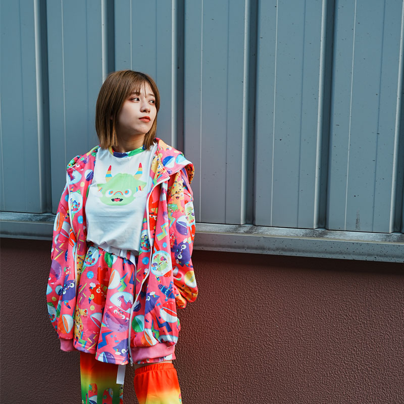 ACDC RAG カプセルモンスター ZIPパーカー 原宿系 デコラ ポップ 大きいサイズ ユニセックス