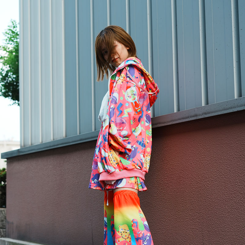 ACDC RAG カプセルモンスター ZIPパーカー 原宿系 デコラ ポップ 大きいサイズ ユニセックス