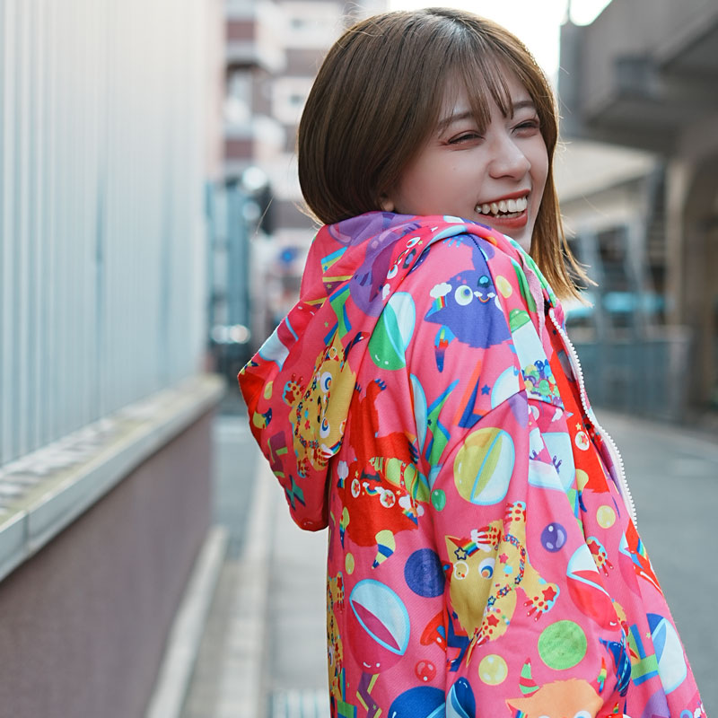 ACDC RAG カプセルモンスター ZIPパーカー 原宿系 デコラ ポップ 大きいサイズ ユニセックス