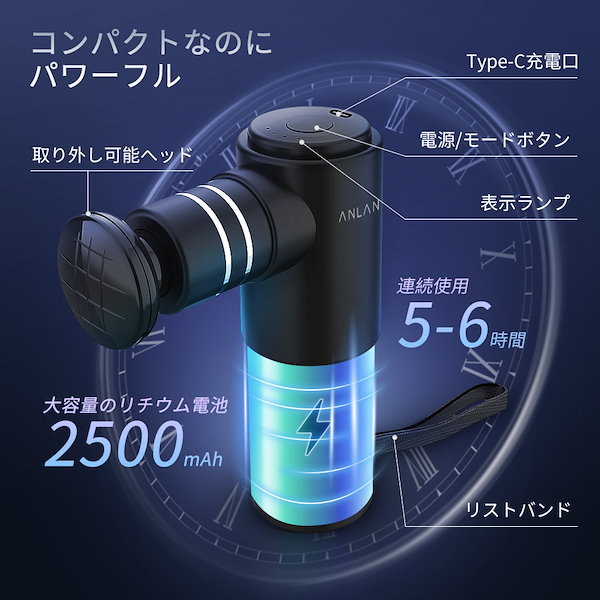 Qoo10] ANLAN マッサージガン ミニUSB充電 マッサー