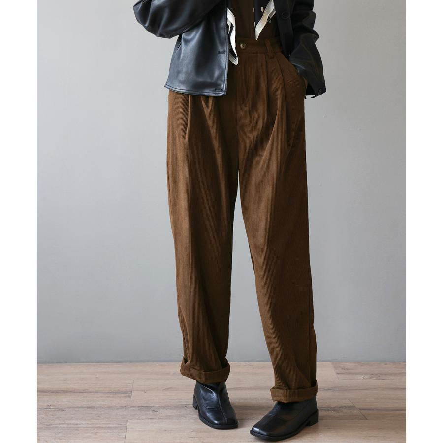 コーデュロイパンツ レディース レトロ風