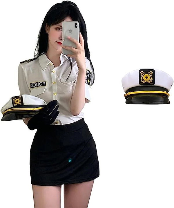police警察グッズコスチューム 白シャツ 長袖 警察 白シャツ 長袖 コスプレ用 - メルカリ