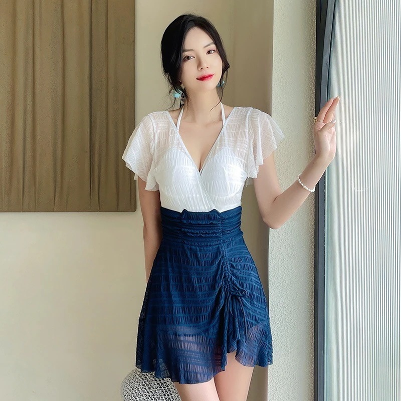 体型カバー ラッシュガード 体型カバー 一体式 日焼け止め メガ割 レディース 大きい 水陸両用 水着 水着 ワンピース水着 レースアップ