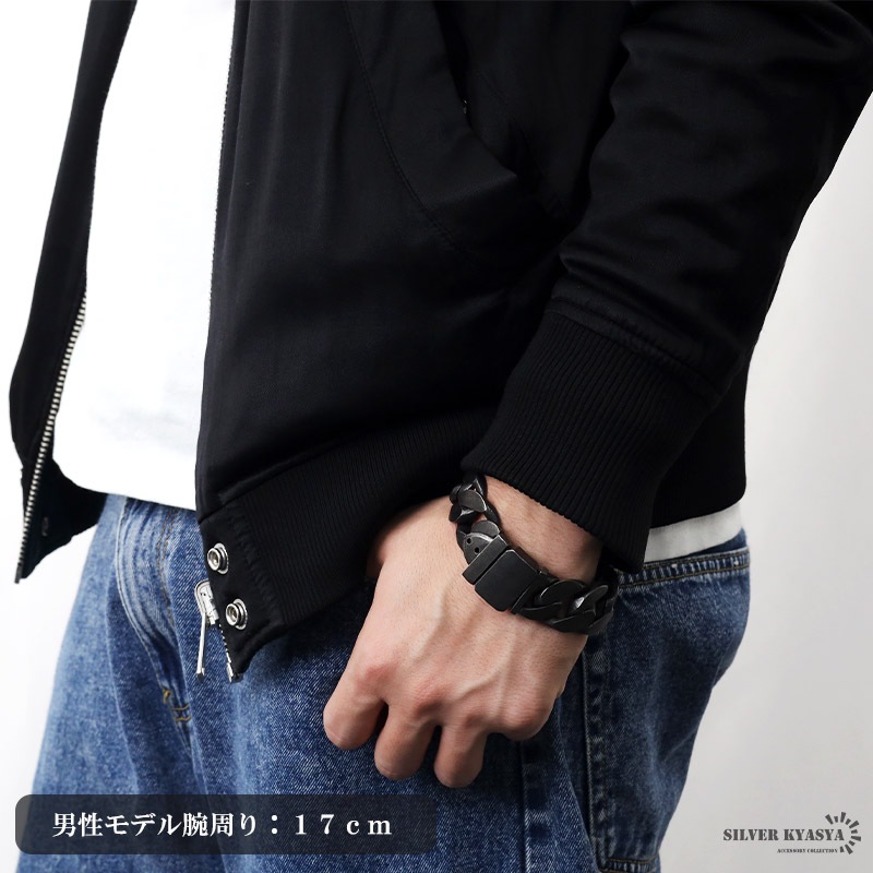 ステンレス ベルトバックル喜平 ブラック [b574]