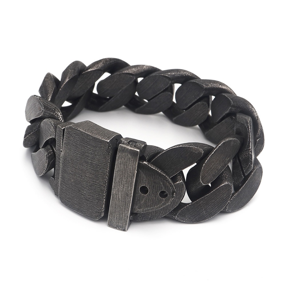 ステンレス ベルトバックル喜平 ブラック [b574]