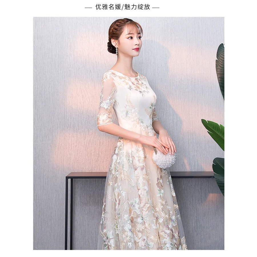 パーティードレス 袖あり... : レディース服 結婚式 ドレス 超特価人気