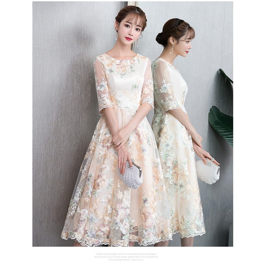 パーティードレス 袖あり... : レディース服 結婚式 ドレス 超特価人気