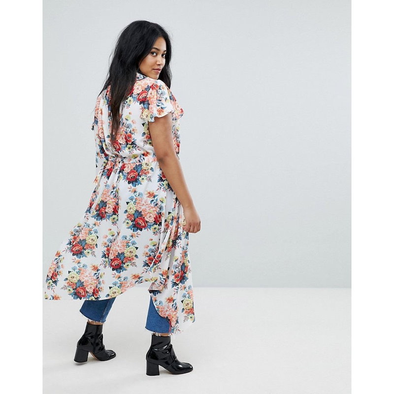エイソス レディース トップス【ASOS CURVE Asymmetric Longline Top in Floral Print】Multi エイソス レディース トップス【ASOS CURVE Asymmetric Longline Top in Floral Print】Multi