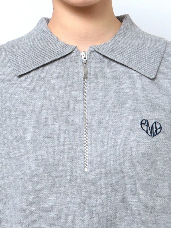 EMODA エモダ ハーフジップ オーバー ミニ ワンピース レディース EMD ハート ロゴ 刺繍 ハーフジップ ワンピ042450370101