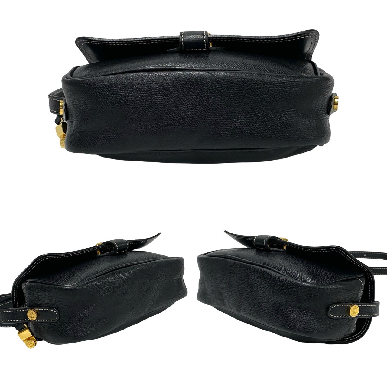 ヴィンテージ アナグラム ロゴショルダーバッグ レザー ブラック 31699