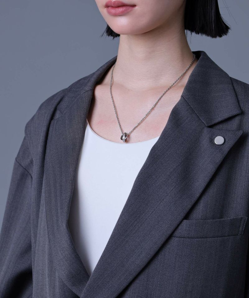 LH-1 SAND ダブルリングネックレス サージカルステンレス316L 金属アレルギー対応 03NE059ASV ステンレスネックレス メンズ 人気 LH-1 SAND ダブルリングネックレス サージカルステンレス316L 金属アレルギー対応 03NE059ASV ステンレスネックレス メンズ 人気