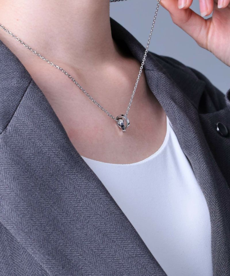 LH-1 SAND ダブルリングネックレス サージカルステンレス316L 金属アレルギー対応 03NE059ASV ステンレスネックレス メンズ 人気 LH-1 SAND ダブルリングネックレス サージカルステンレス316L 金属アレルギー対応 03NE059ASV ステンレスネックレス メンズ 人気