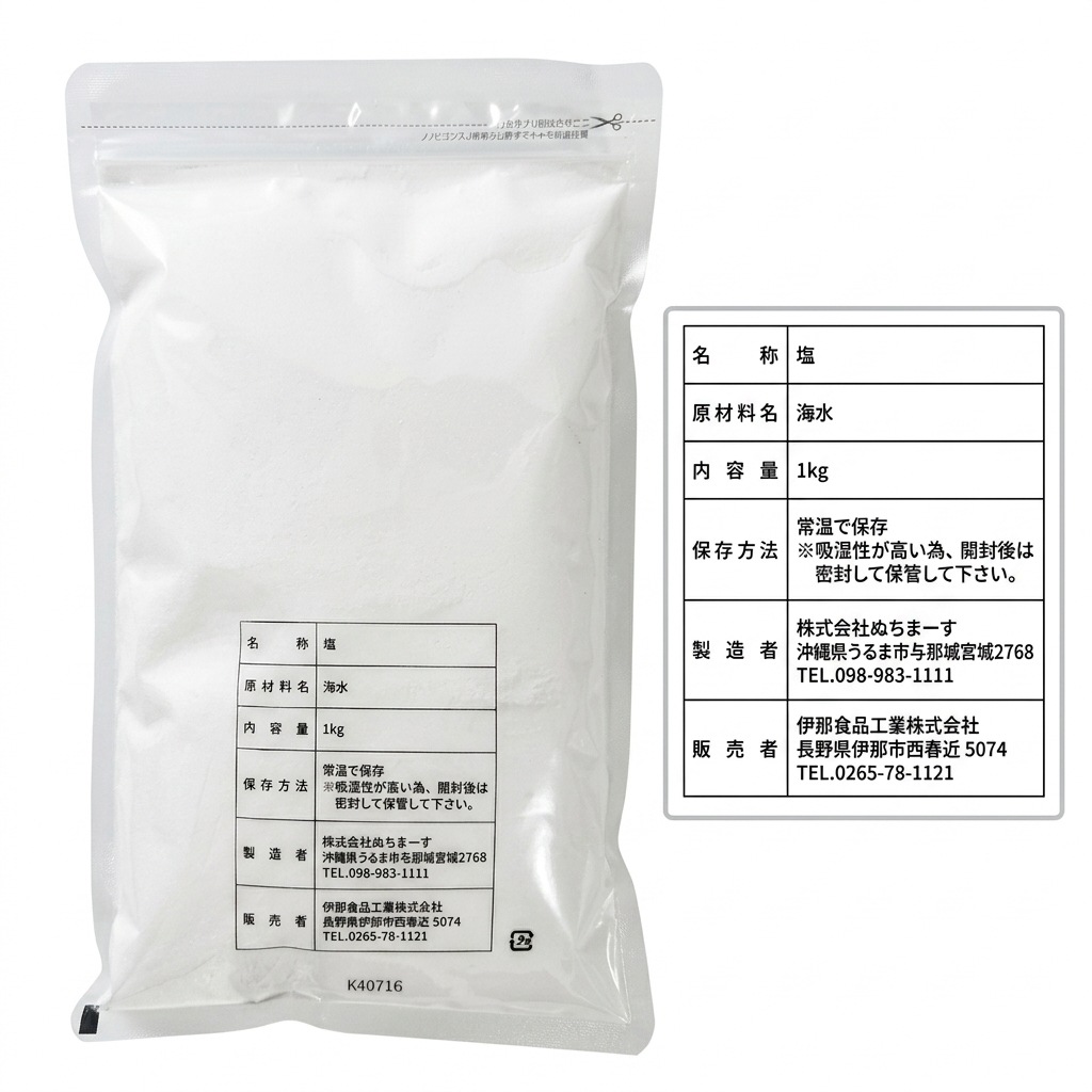 【大容量パック】ぬちまーすK　業務用　1㎏×2個　沖縄の海塩 Qoo10] ぬちまーす 【正規品】 ぬちまー すK 1kg 大容