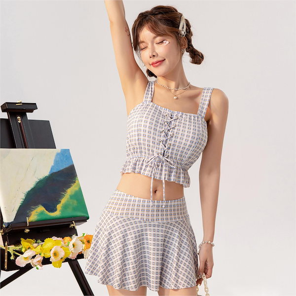 Qoo10] 【体型カバー】水着 レディース 上下セッ