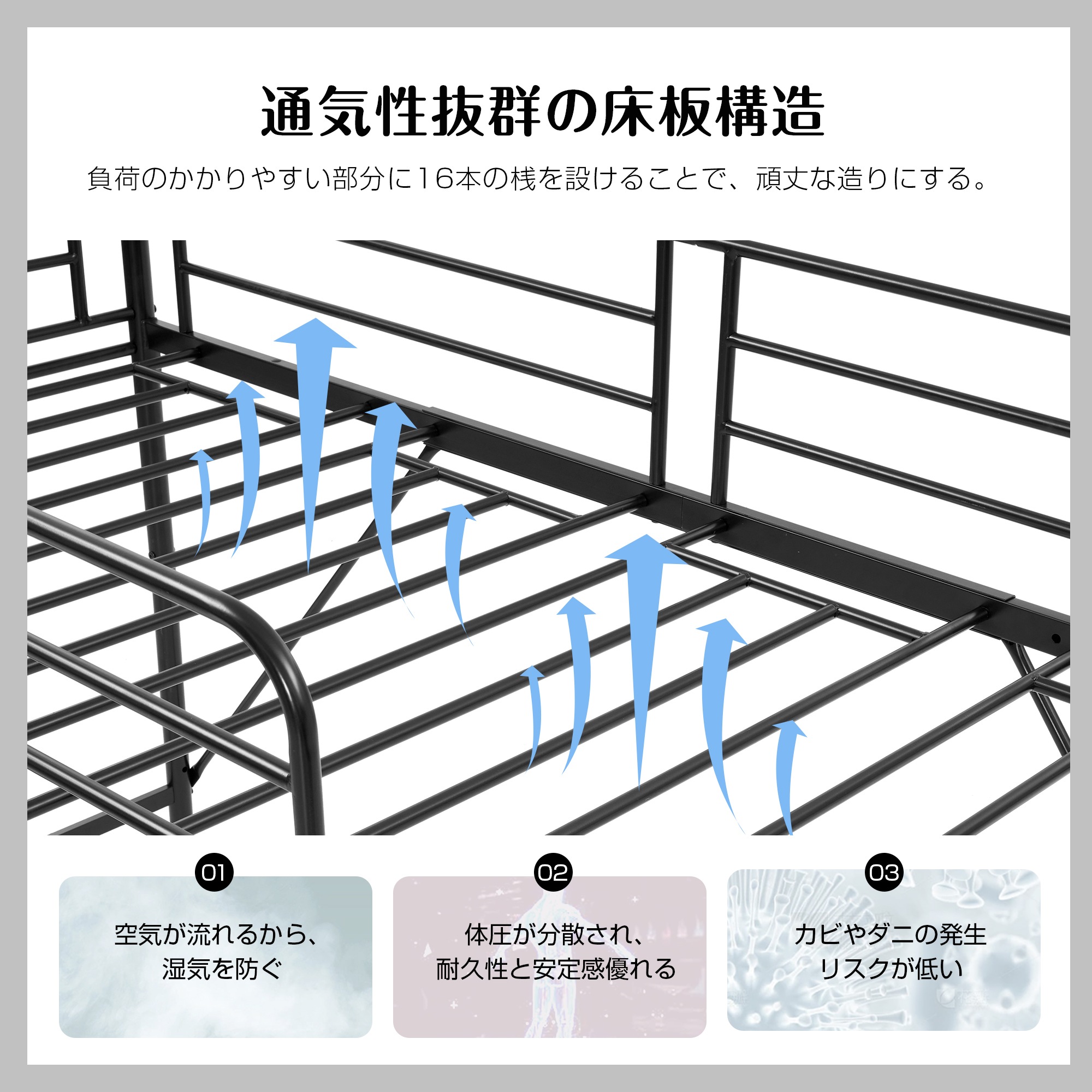 【国内出荷 - 3日配達】【新作】【ブラック】三段ベッド パイプベッド 分離可能 スチールベッド 子供部屋スチール 耐震~330 【国内出荷 - 3日配達】【新作】【ブラック】三段ベッド パイプベッド 分離可能 スチールベッド 子供部屋スチール 耐震~330