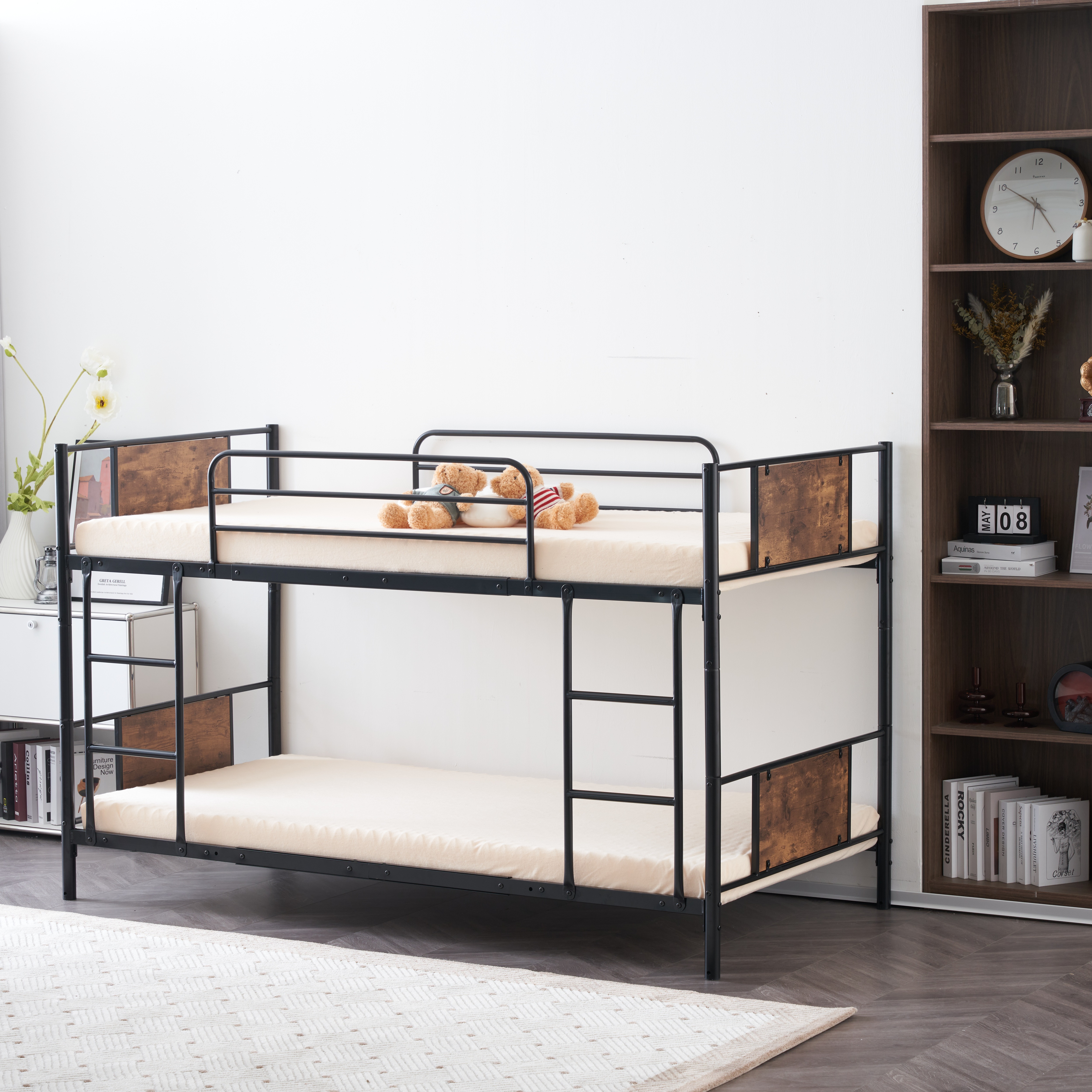 【国内出荷 - 3日配達】【新作】【ブラック】三段ベッド パイプベッド 分離可能 スチールベッド 子供部屋スチール 耐震~330 【国内出荷 - 3日配達】【新作】【ブラック】三段ベッド パイプベッド 分離可能 スチールベッド 子供部屋スチール 耐震~330