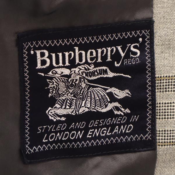 バーバリーズ 90s オールド ウール チェック柄 テーラードジャケット 165-90-78 グレー系 Burberrys メンズ