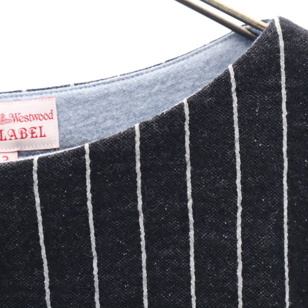 ヴィヴィアンウエストウッド レッドレーベル ウールブレンド ストライプ 長袖 ワンピース 2 Vivienne Westwood Red Label レディース ヴィヴィアンウエストウッド レッドレーベル ウールブレンド