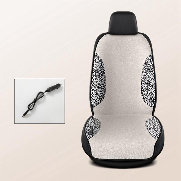 シートヒーター加熱可愛いもこもこカー用品ホットカーペッ運転席&助席両方対応ヒョウ柄3秒即暖暖かいおすすめ