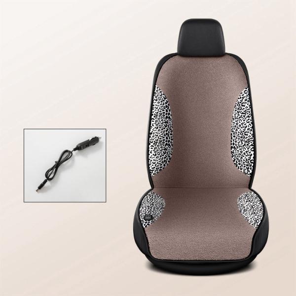 シートヒーター加熱可愛いもこもこカー用品ホットカーペッ運転席&助席両方対応ヒョウ柄3秒即暖暖かいおすすめ