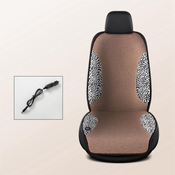 シートヒーター加熱可愛いもこもこカー用品ホットカーペッ運転席&助席両方対応ヒョウ柄3秒即暖暖かいおすすめ