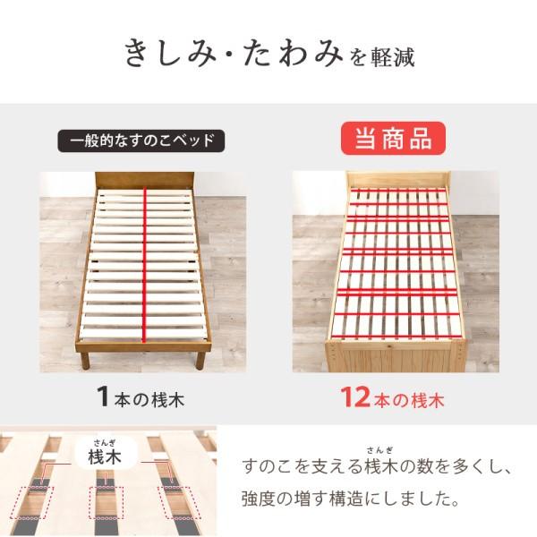 セミダブルベッド ボンネルコイルマットレスセット 宮棚 コンセント 3段階高さ調整 すのこベッド ベッド下収納 ベッドセット