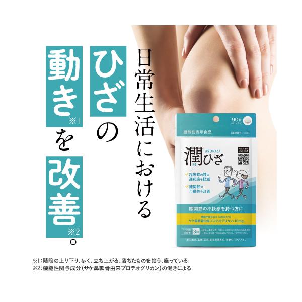 ひざ 関節 軟骨 の保護に役立つ プロテオグリカン サプリ 日常生活の膝の動きを改善 医師監修 機能性表示食品 潤ひざ 90粒 3袋 約3ヶ月分 baskapel.nl