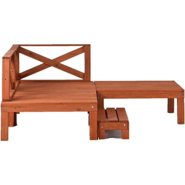 ウッドデッキ 天然木 キット 8点セット1坪 ウッドパネル 家具【レッド