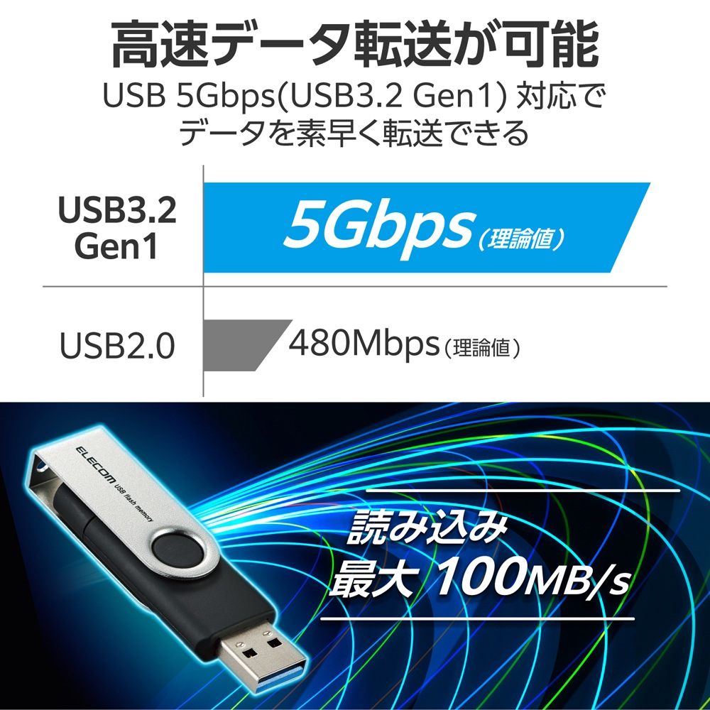 エレコムELECOM USBメモリ 256GB USB3.2(Gen1) Type-C/USB-A 両対応 キャップ式 ストラップホール付 セキュリティ機能対応 MFTPC3256GBK エレコムELECOM USBメモリ 256GB USB3.2(Gen1) Type-C/USB-A 両対応 キャップ式 ストラップホール付 セキュリティ機能対応 MFTPC3256GBK