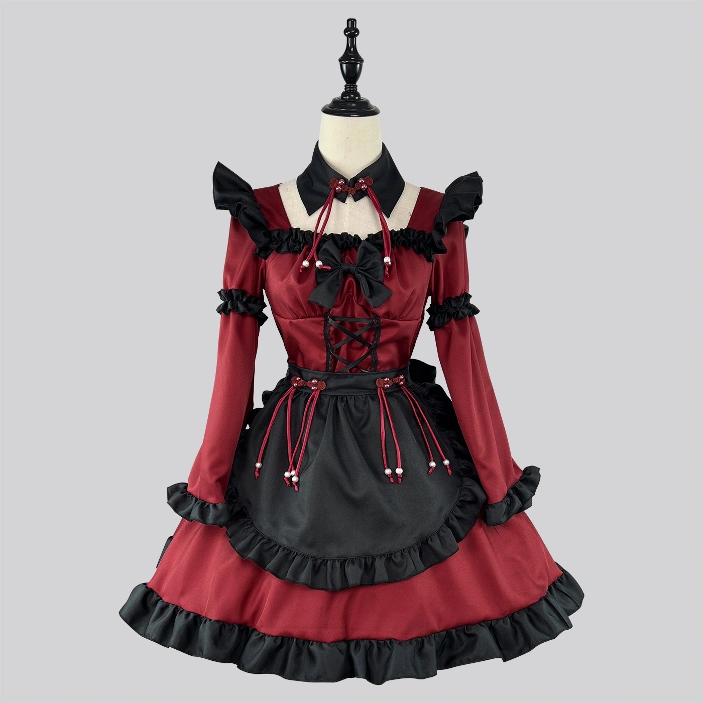 五点セット ワンピース +エプロン+襟+アアクセサリー*2 ハロウイン コスプレ 衣装制服 全身スーツ 女子イベント 学園祭 八重 神子 浮世笑い百姿