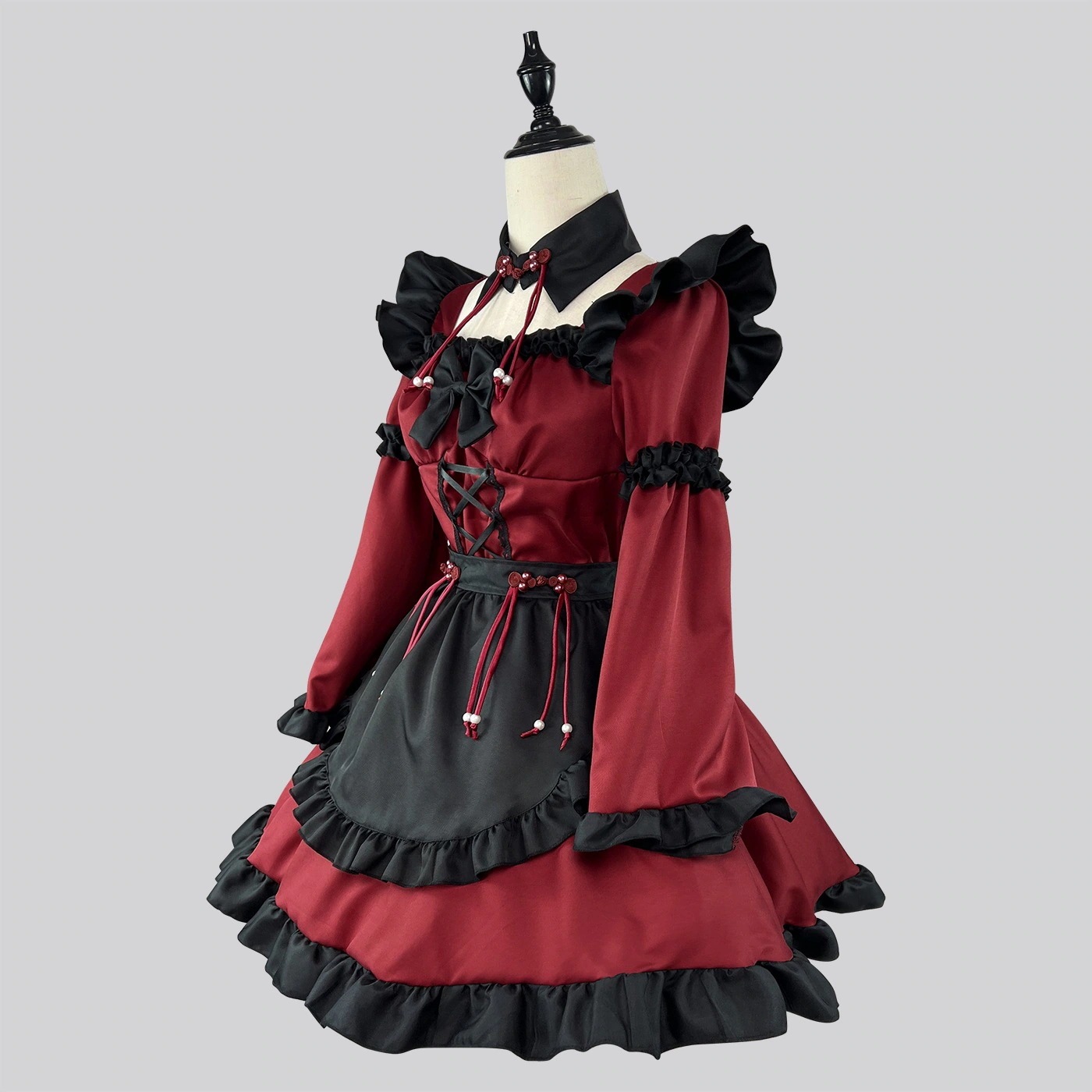 五点セット ワンピース +エプロン+襟+アアクセサリー*2 ハロウイン コスプレ 衣装制服 全身スーツ 女子イベント 学園祭 八重 神子 浮世笑い百姿
