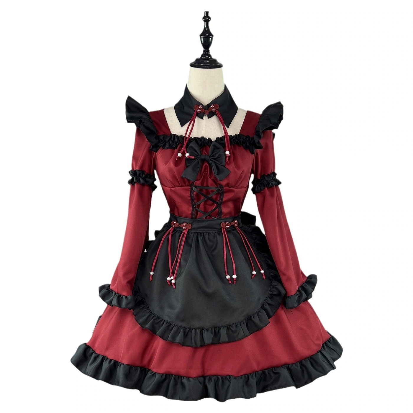 五点セット ワンピース +エプロン+襟+アアクセサリー*2 ハロウイン コスプレ 衣装制服 全身スーツ 女子イベント 学園祭 八重 神子 浮世笑い百姿