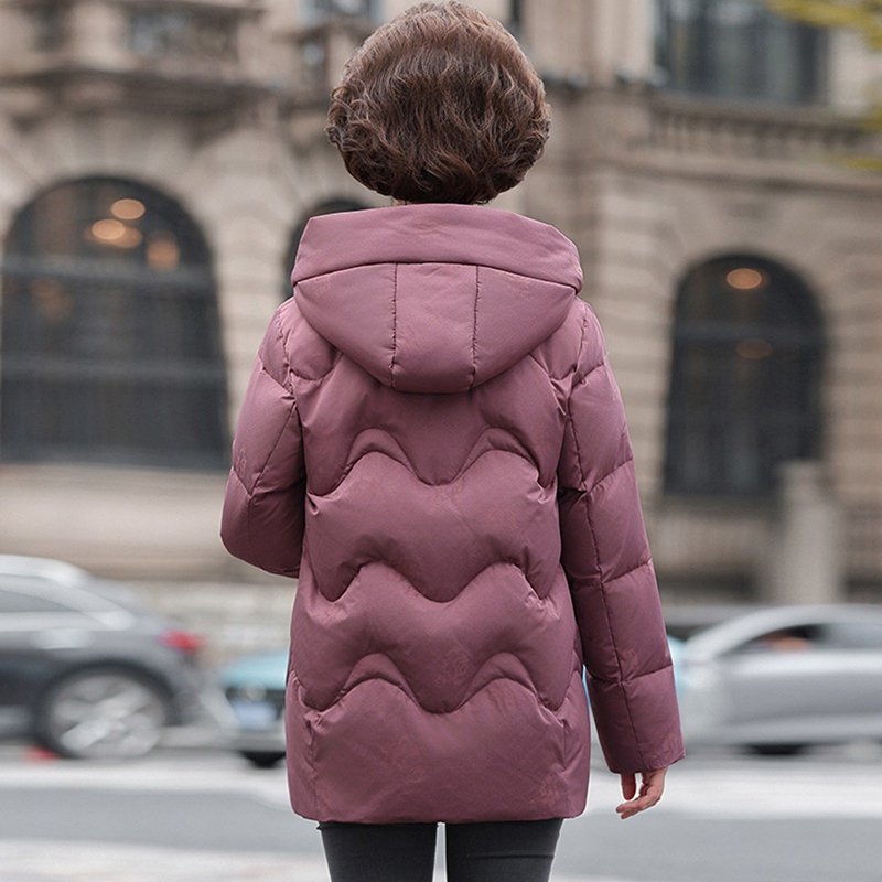 レディース ジャケット ウィンタージャケット 長袖 フード 刺繍 花 花柄 中綿入れ 綿服 保温性 雪対策 厚い 撥水 アウトドア 上着 トップス 婦人 シニアアウター 秋冬用 中高年 50-70代