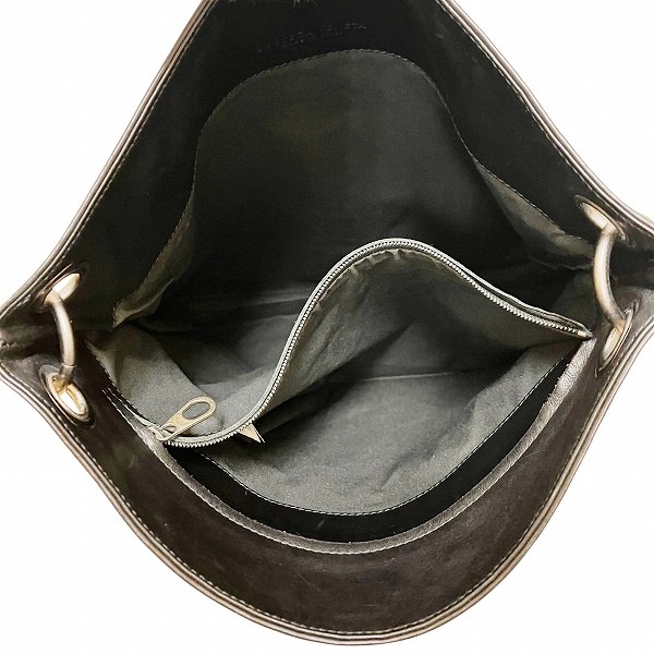 ボッテガ・ヴェネタ イントレチャート 161623 ブラック レザー ショルダーバッグ 【中古】