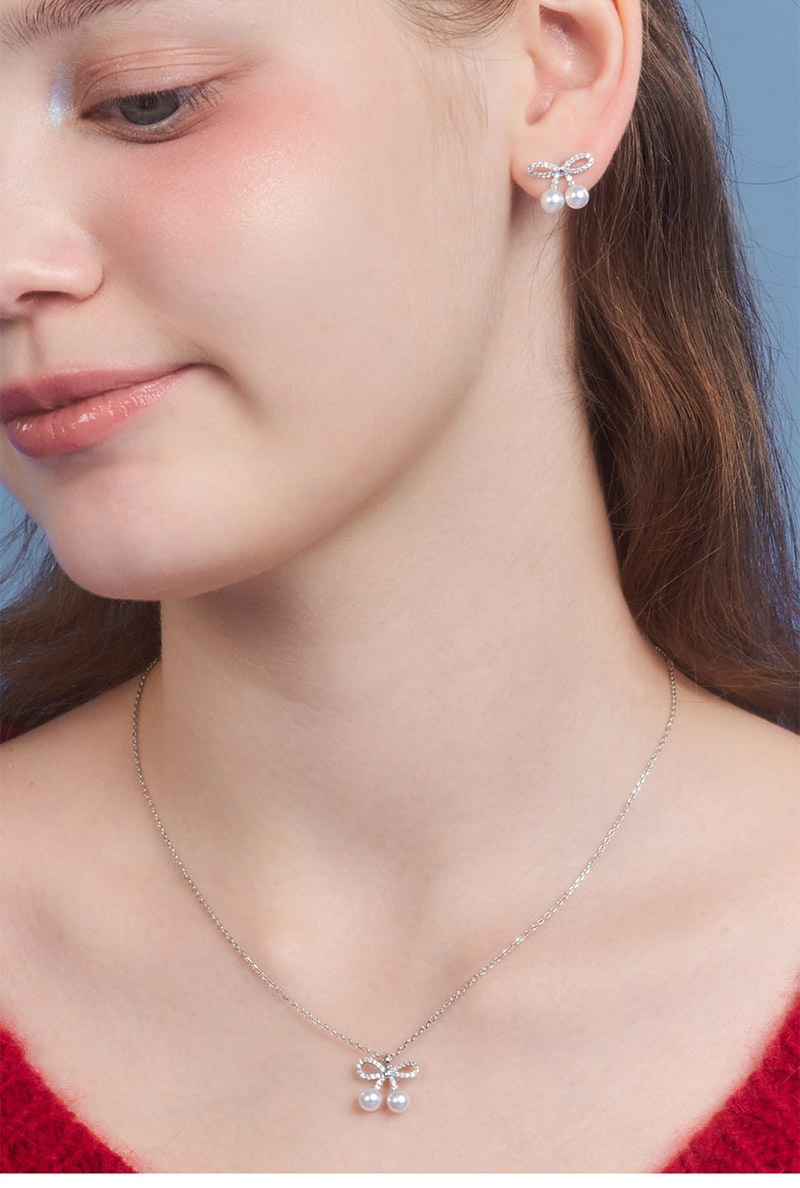 【ENGBROX】rhythmical pearl drop necklace〜aespaカリナ着用 aespa カリナ着用]cherry pearl necklace/rhythmical pearl drop
