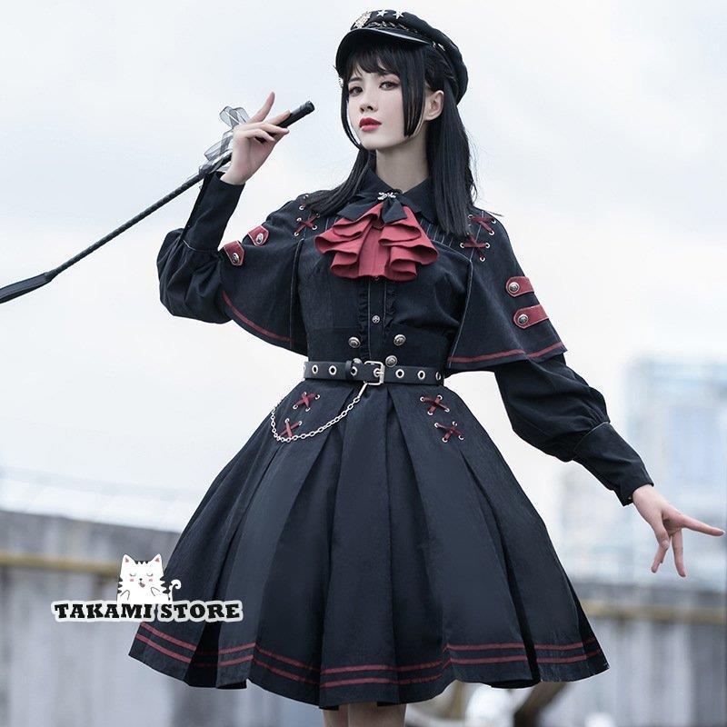 【ハロウィン】セット 長袖 コスプレ 衣装 制服 軍服 ゴスロリロリータ 軍ロリ セットアップ ワンピース ブラウス スカート 【ハロウィン】セット 長袖 コスプレ 衣装 制服 軍服 ゴスロリロリータ 軍ロリ セットアップ ワンピース ブラウス スカート