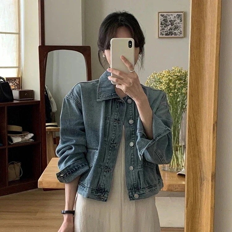 デニムジャケット作ショット丈デニムBFジャケット着痩せ百掛けコーデに役立つ!デニムジャケット デニムジャケット作ショット丈デニムBFジャケット着痩せ百掛けコーデに役立つ!デニムジャケット