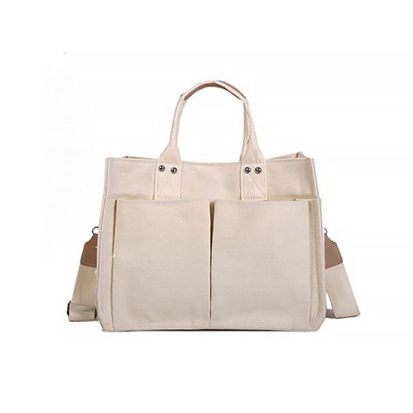 (トップボーイ)ダブルポケットナチュラルキャンバスバッグ(BG288) (トップボーイ)ダブルポケットナチュラルキャンバスバッグ(BG288)