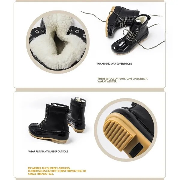Womens Winter Keep Warm Cotton Shoes Duck Booties Outdoor Waterproof Rain Boots Plus Velvet Ladies F