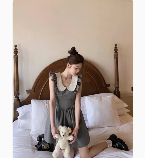 ワンピース レディース ミニ 袖なし ノースリーブ フリル袖 ラウンドネック 襟付き 丸襟 タイト スリム 細身 Aライン フリル かわいい 大人可愛い きれいめ カジュアル 上品 おしゃれ こなれ感 ワンピース レディース ミニ 袖なし ノースリーブ フリル袖 ラウンドネック 襟付き 丸襟 タイト スリム 細身 Aライン フリル かわいい 大人可愛い きれいめ カジュアル 上品 おしゃれ こなれ感