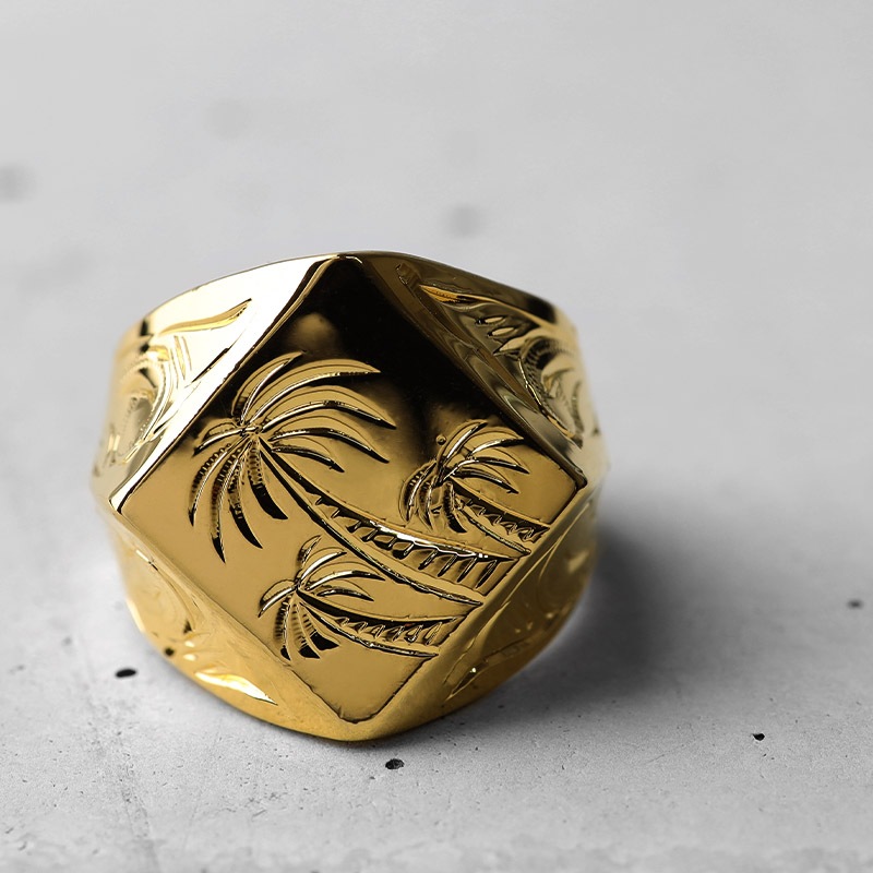 BFF 印台リング ヤシの木 [bffr012-g-l]