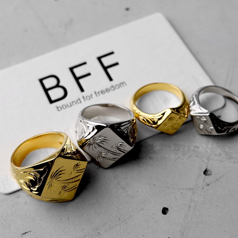 BFF 印台リング ヤシの木 [bffr012-g-l]
